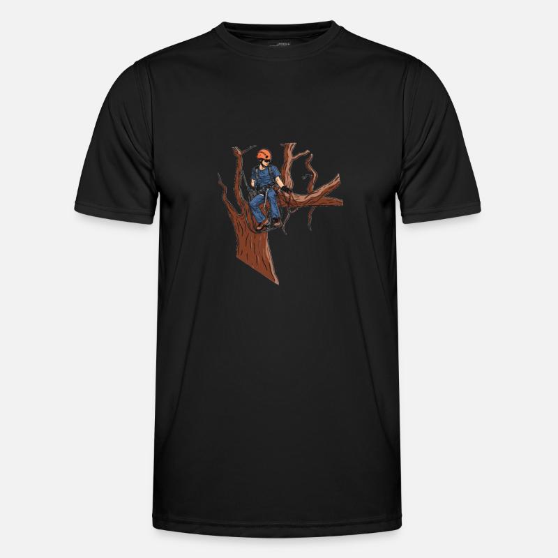 Baumpfleger Baumkletterer Arborist Baumklettern - Männer Funktions-T-Shirt - Schwarz