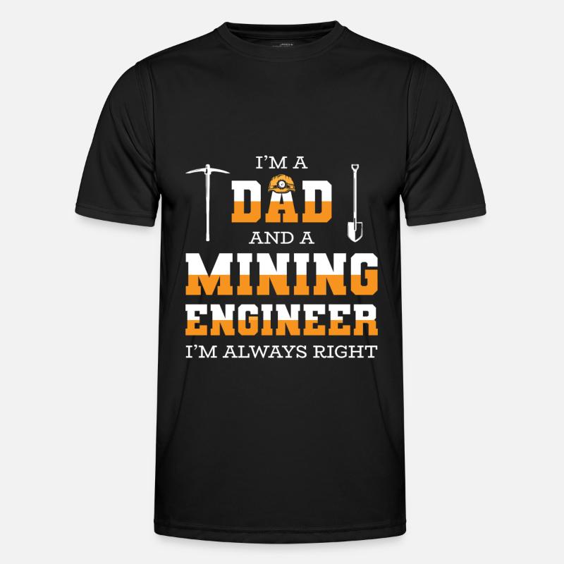 Engineer Papa Mining Engineer - Men's Functional T-Shirt - black