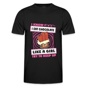 Chocolate Chocolate Funny - Men's Functional T-Shirt - black - Front - AI Model Male 178 dark (178cm)