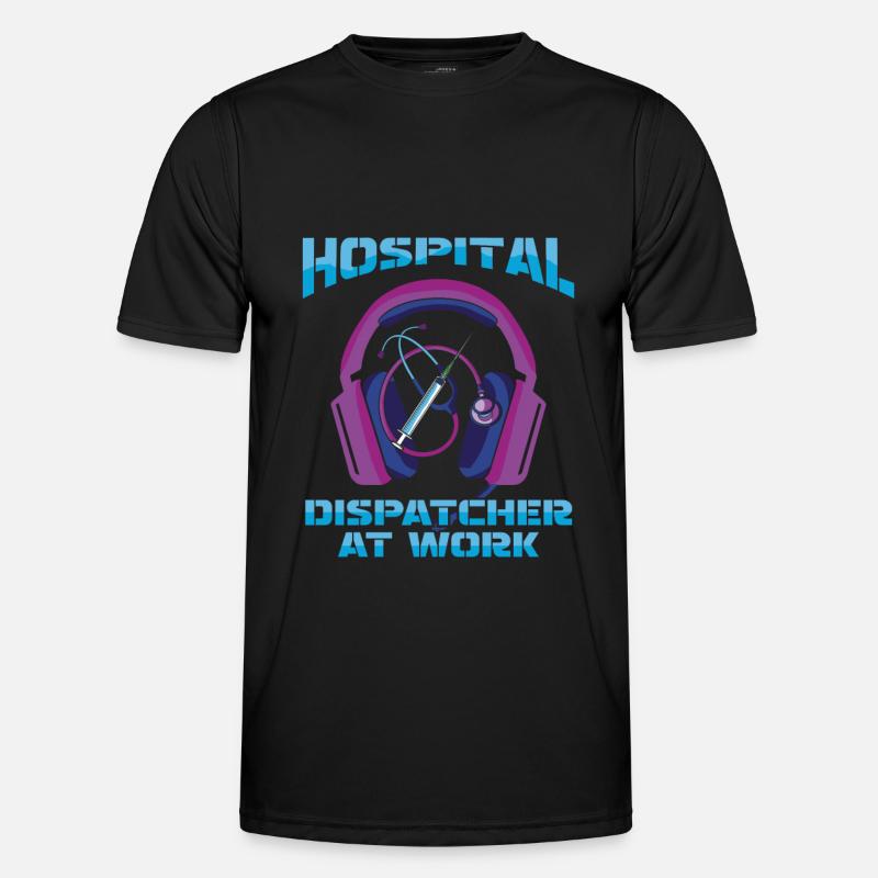 Notruf Leitstelle Einsatzzentrale Headset Männer Funktions-T-Shirt
