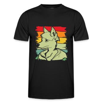 Furry Fandom Fursuits Cool - Men's Functional T-Shirt - black - Front - AI Model Male 178 dark (178cm)