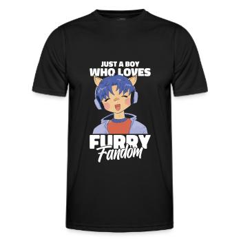 Furry Fandom Fursuits Boy - Men's Functional T-Shirt - black - Front - AI Model Male 178 dark (178cm)
