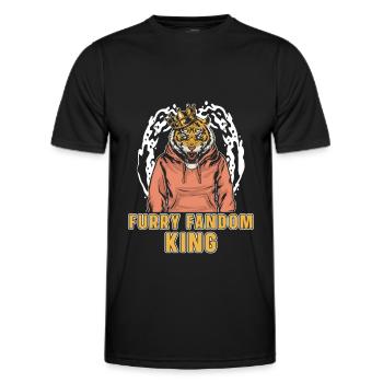 Furry Fandom Fursuits King - Men's Functional T-Shirt - black - Front - AI Model Male 178 dark (178cm)