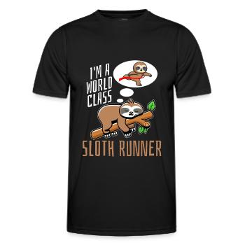 Sloth Runner Sloth Runs - T-shirt sport Homme - noir - Devant - AI Model Male 178 dark (178cm)