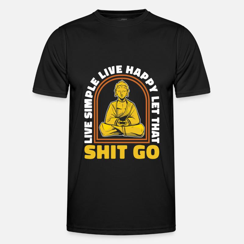 Buddha Buddhist Lustig - Männer Funktions-T-Shirt - Schwarz