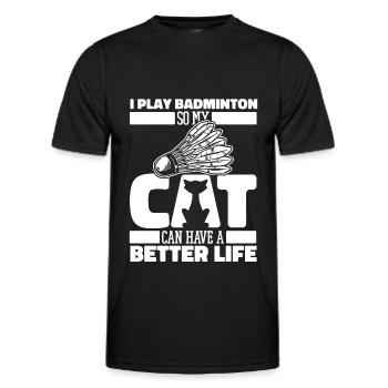 Badminton Federball - Männer Funktions-T-Shirt - Schwarz - Vorne - AI Model Male 178 dark (178cm)
