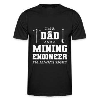 Engineer Mining Engineer - Men's Functional T-Shirt - black - Front - AI Model Male 178 dark (178cm)