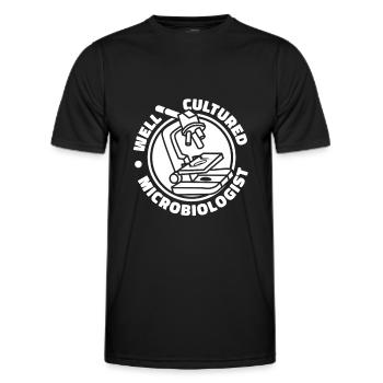 Biologie Biologe Mikroskop - Männer Funktions-T-Shirt - Schwarz - Vorne - AI Model Male 178 dark (178cm)