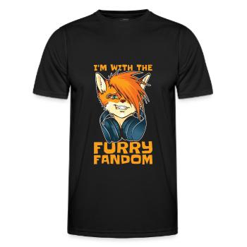 Furry Fandom Fursuits Headphones - Men's Functional T-Shirt - black - Front - AI Model Male 178 dark (178cm)