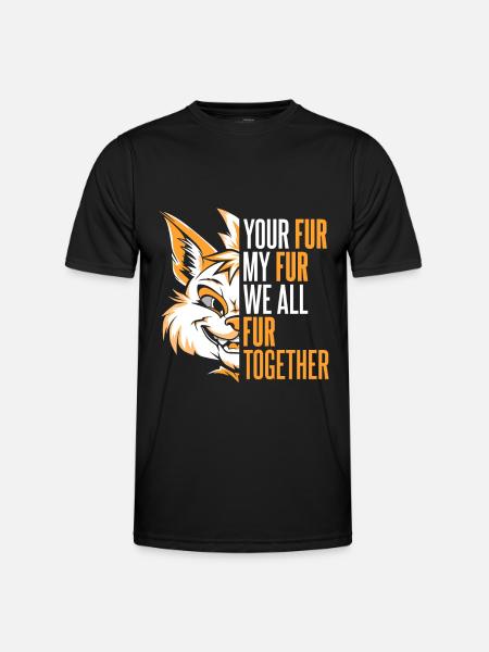 Furry Fandom Fursuits - Männer Funktions-T-Shirt - Schwarz