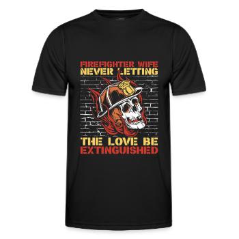 Firefighter, wife, firefighter - Men's Functional T-Shirt - black - Front - AI Model Male 178 dark (178cm)