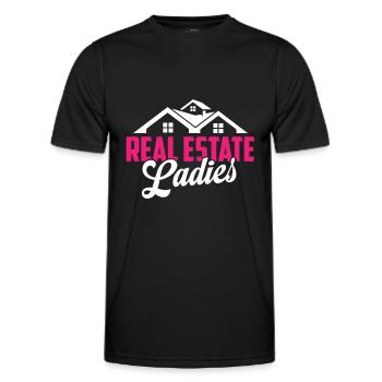 Agent immobilier dame - T-shirt sport Homme - noir - Devant - AI Model Male 178 dark (178cm)