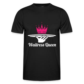 Serveur Serveuse Queen - T-shirt sport Homme - noir - Devant - AI Model Male 178 dark (178cm)