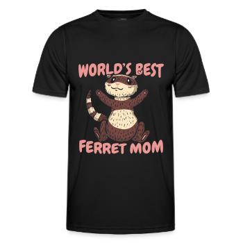 Mère putois furet - T-shirt sport Homme - noir - Devant - AI Model Male 178 dark (178cm)