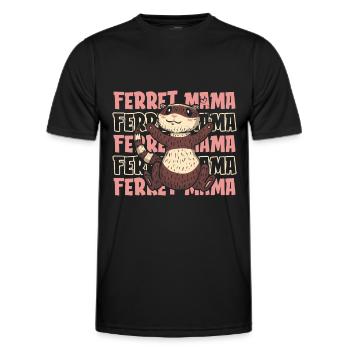 Mère putois furet - T-shirt sport Homme - noir - Devant - AI Model Male 178 dark (178cm)