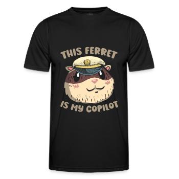 Copilote du putois furet - T-shirt sport Homme - noir - Devant - AI Model Male 178 dark (178cm)