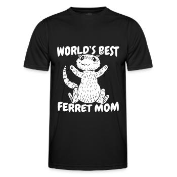 Mère putois furet - T-shirt sport Homme - noir - Devant - AI Model Male 178 dark (178cm)