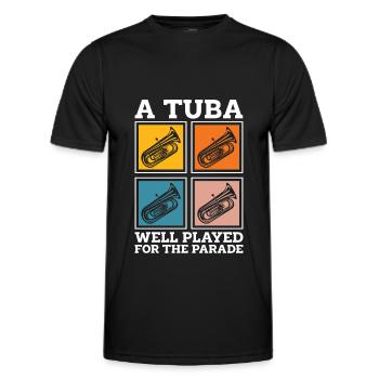 Fanfare procession tuba - Men's Functional T-Shirt - black - Front - AI Model Male 178 dark (178cm)