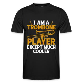 marching band, trombone, brass band, trombone - Men's Functional T-Shirt - black - Front - AI Model Male 178 dark (178cm)