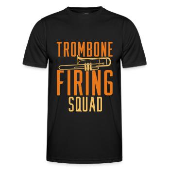 marching band, trombone, brass band, trombone - Men's Functional T-Shirt - black - Front - AI Model Male 178 dark (178cm)