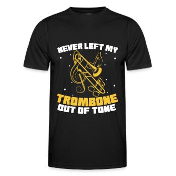 Minstrel Trombone Funny - Men's Functional T-Shirt - black - Front - AI Model Male 178 dark (178cm)