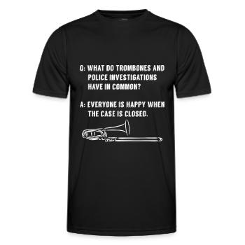marching band, trombone, brass band, trombone - Men's Functional T-Shirt - black - Front - AI Model Male 178 dark (178cm)