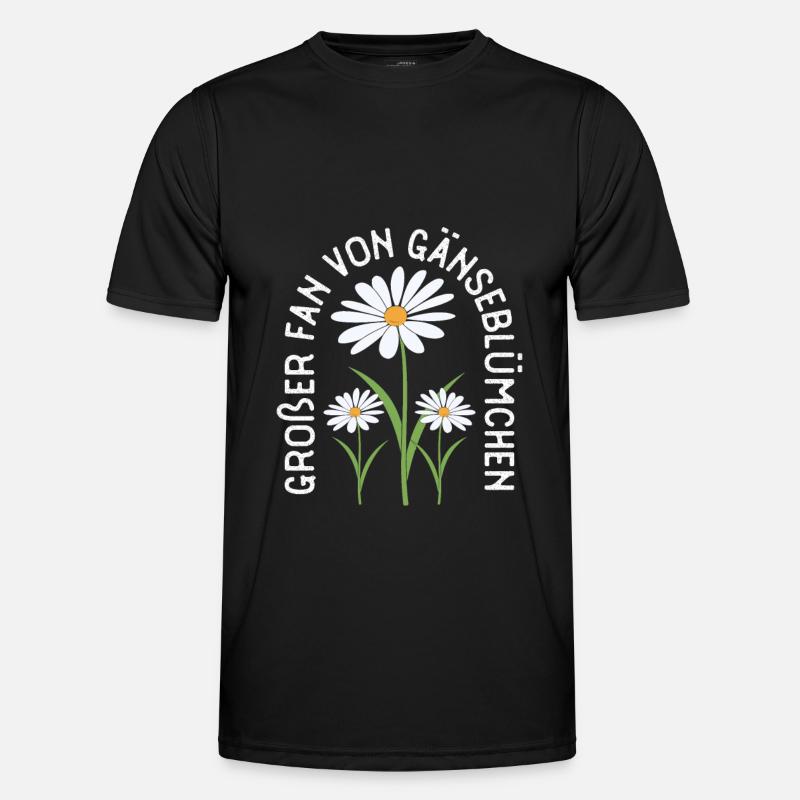 Gänseblume Gänseblümchen - Männer Funktions-T-Shirt - Schwarz
