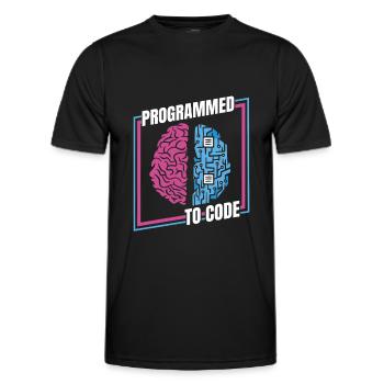 Developer Coder Programmer Brain - Men's Functional T-Shirt - black - Front - AI Model Male 178 dark (178cm)
