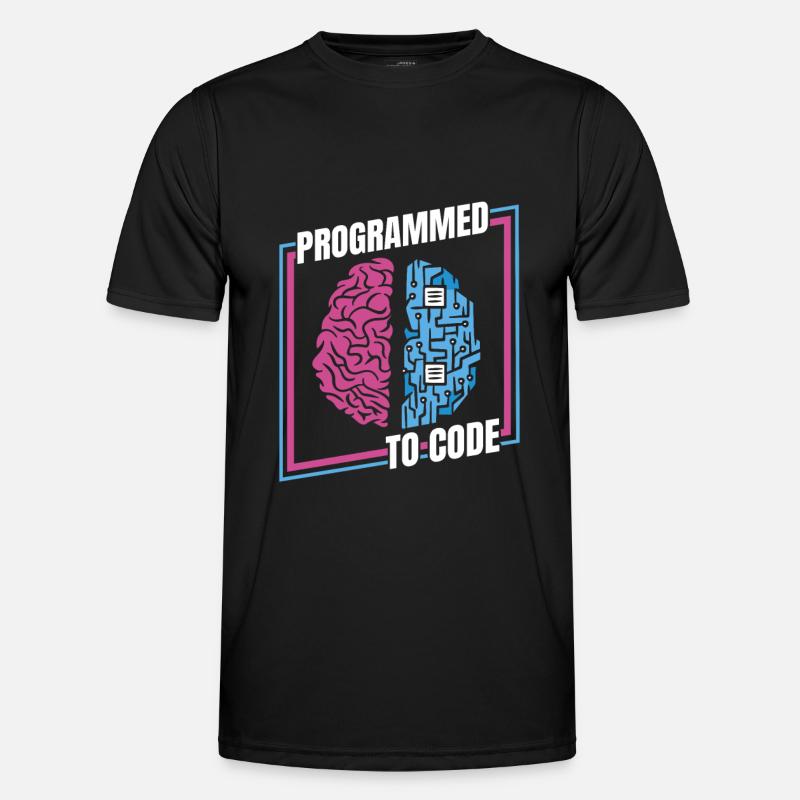 Développeur Coder Programmeur Cerveau - T-shirt sport Homme - noir