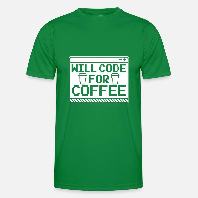 Entwickler Coder Programmierer Kaffee Männer Funktions-T-Shirt