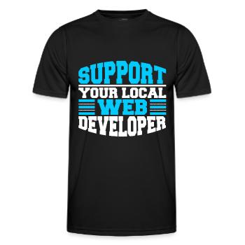 Développeur Web Support aux développeurs Web - T-shirt sport Homme - noir - Devant - AI Model Male 178 dark (178cm)