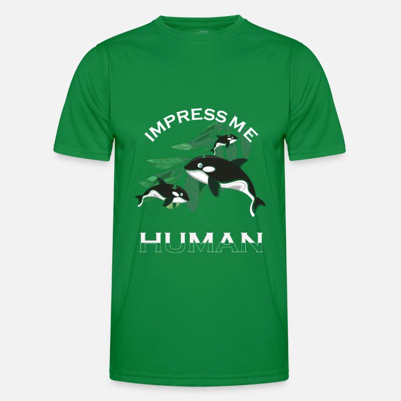 Orca Wal Schwertwal Lustig Männer Funktions-T-Shirt