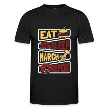 Fan Parade Parade Food Sleep - Men's Functional T-Shirt - black - Front - AI Model Male 178 dark (178cm)