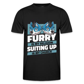 Furry Fandom Fursuits Funny - Men's Functional T-Shirt - black - Front - AI Model Male 178 dark (178cm)