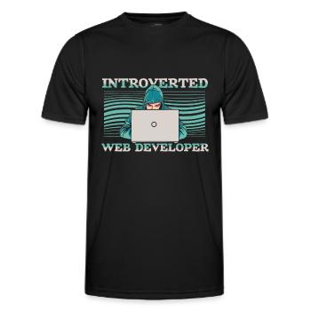 Développeur Web Développeur Web Introvertis - T-shirt sport Homme - noir - Devant - AI Model Male 178 dark (178cm)