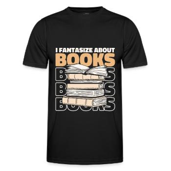 Livre, Rat de bibliothèque, Rat de bibliothèque, Fée du livre - T-shirt sport Homme - noir - Devant - AI Model Male 178 dark (178cm)