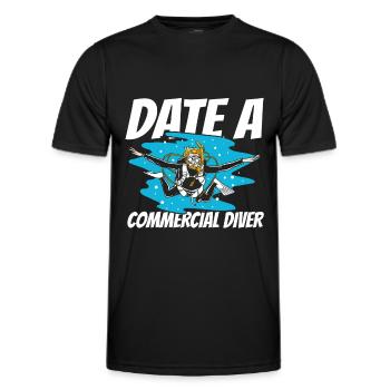 Diving Diver Commercial Diving - Men's Functional T-Shirt - black - Front - AI Model Male 178 dark (178cm)