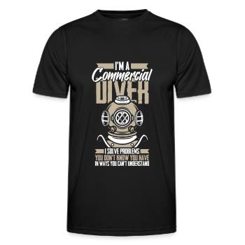 Diving Diver Commercial Diving - Men's Functional T-Shirt - black - Front - AI Model Male 178 dark (178cm)