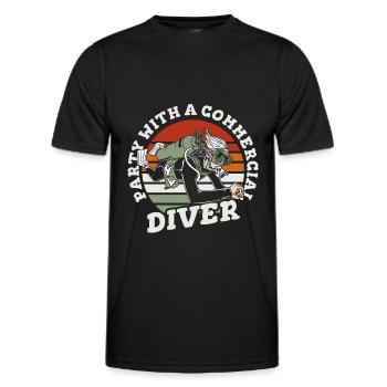 Diving Diver Commercial Diving - Men's Functional T-Shirt - black - Front - AI Model Male 178 dark (178cm)