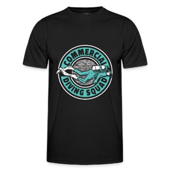 Diving Diver Commercial Diving - Men's Functional T-Shirt - black - Front - AI Model Male 178 dark (178cm)