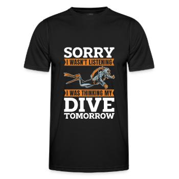 Diving Diver Commercial Diving - Men's Functional T-Shirt - black - Front - AI Model Male 178 dark (178cm)