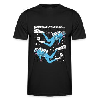 Diving Diver Commercial Diving - Men's Functional T-Shirt - black - Front - AI Model Male 178 dark (178cm)