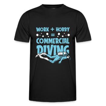 Diving Diver Commercial Diving - Men's Functional T-Shirt - black - Front - AI Model Male 178 dark (178cm)