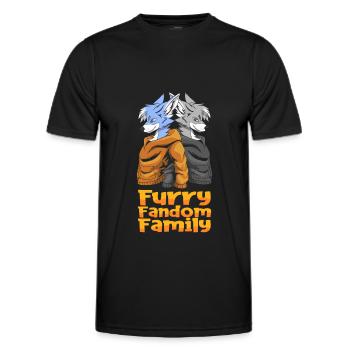 Furry Fandom Fursuits Family - Men's Functional T-Shirt - black - Front - AI Model Male 178 dark (178cm)
