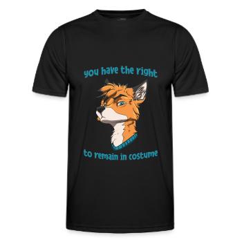 Furry Fandom Fursuits Costume - Men's Functional T-Shirt - black - Front - AI Model Male 178 dark (178cm)