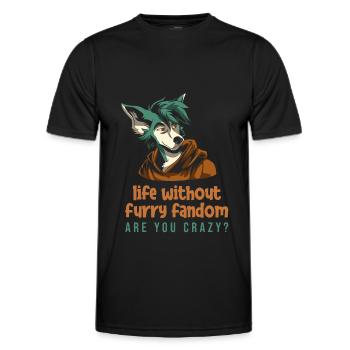 Furry Fandom Fursuits Cute - Men's Functional T-Shirt - black - Front - AI Model Male 178 dark (178cm)