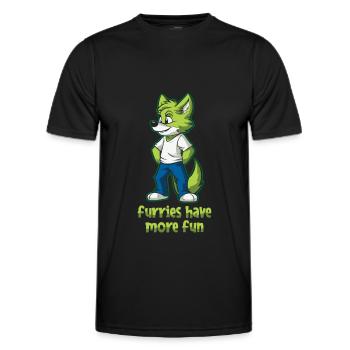 Furry Fandom Fursuits Funny - Men's Functional T-Shirt - black - Front - AI Model Male 178 dark (178cm)