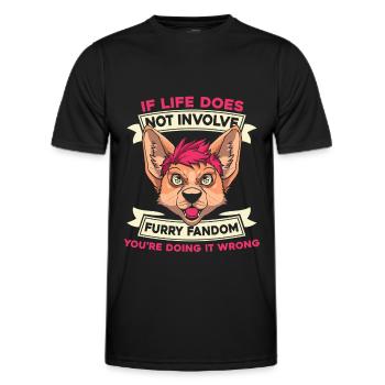 Furry Fandom Fursuits - Men's Functional T-Shirt - black - Front - AI Model Male 178 dark (178cm)