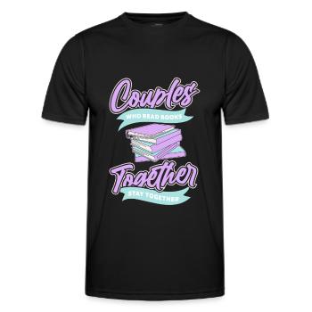 Livre Rat de bibliothèque Rat de bibliothèque Couple - T-shirt sport Homme - noir - Devant - AI Model Male 178 dark (178cm)