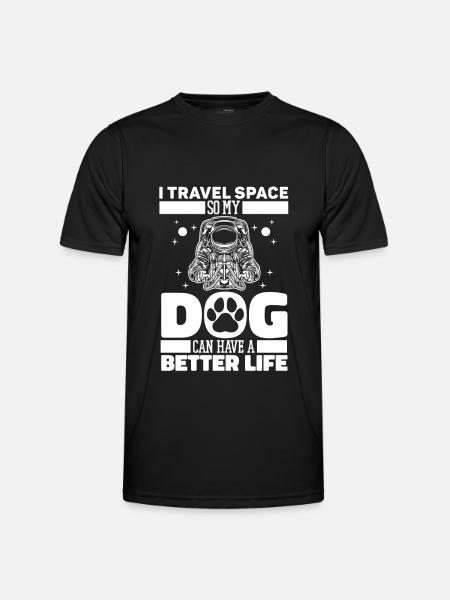 Astronaut Astronaut Cosmonaut Dog - Men's Functional T-Shirt - black